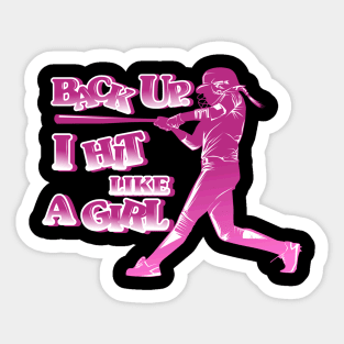 Play Like A Girl Softball Baseball Player Sticker